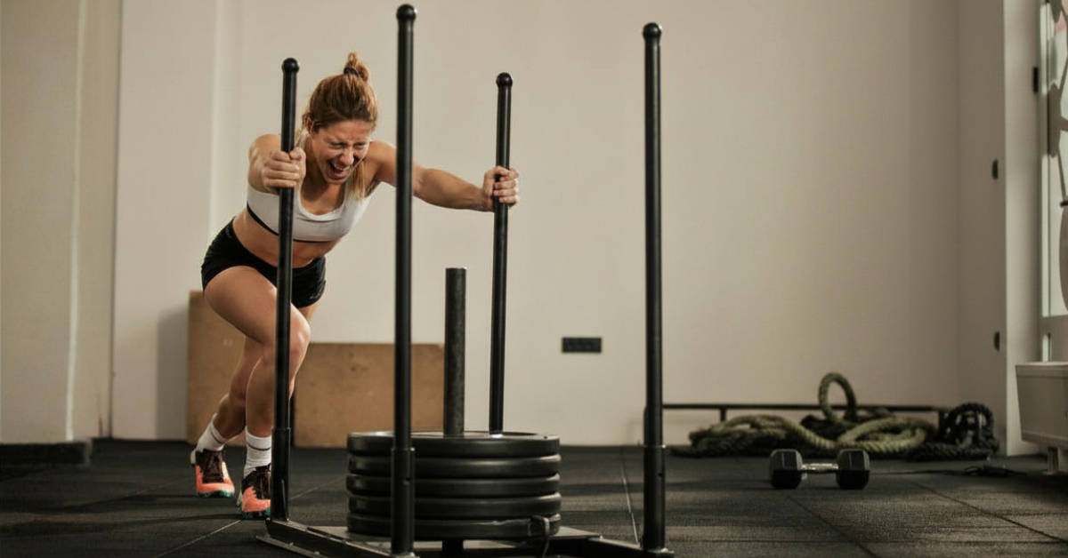 Mujer entrenando para Hyrox
