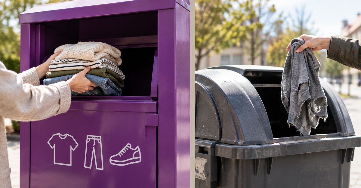Contenedor de reciclaje de ropa